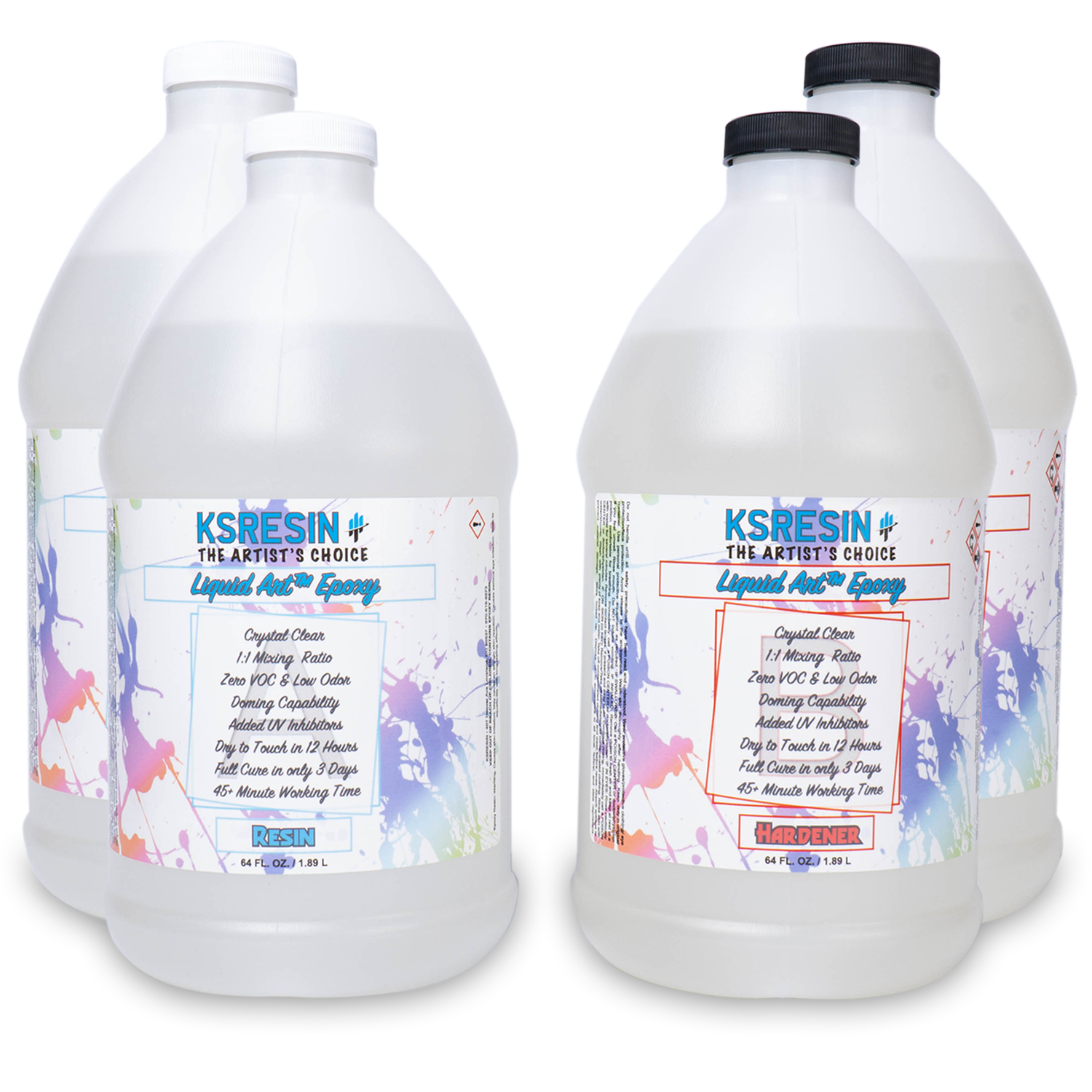 Epoxy Resin Kit 64OZ Crystal Clear, High Gloss & Bubbles Free Resin  Supplies for Coating and Casting, Craft DIY 